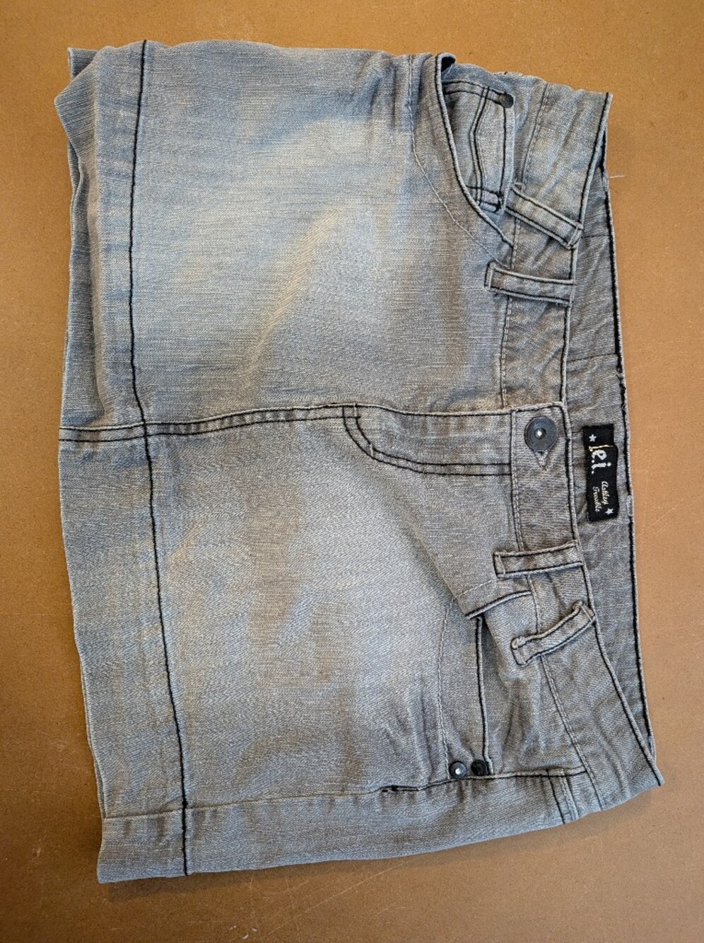 Y2K l.e.i. Ashley Low Rise gray denim mini skirt